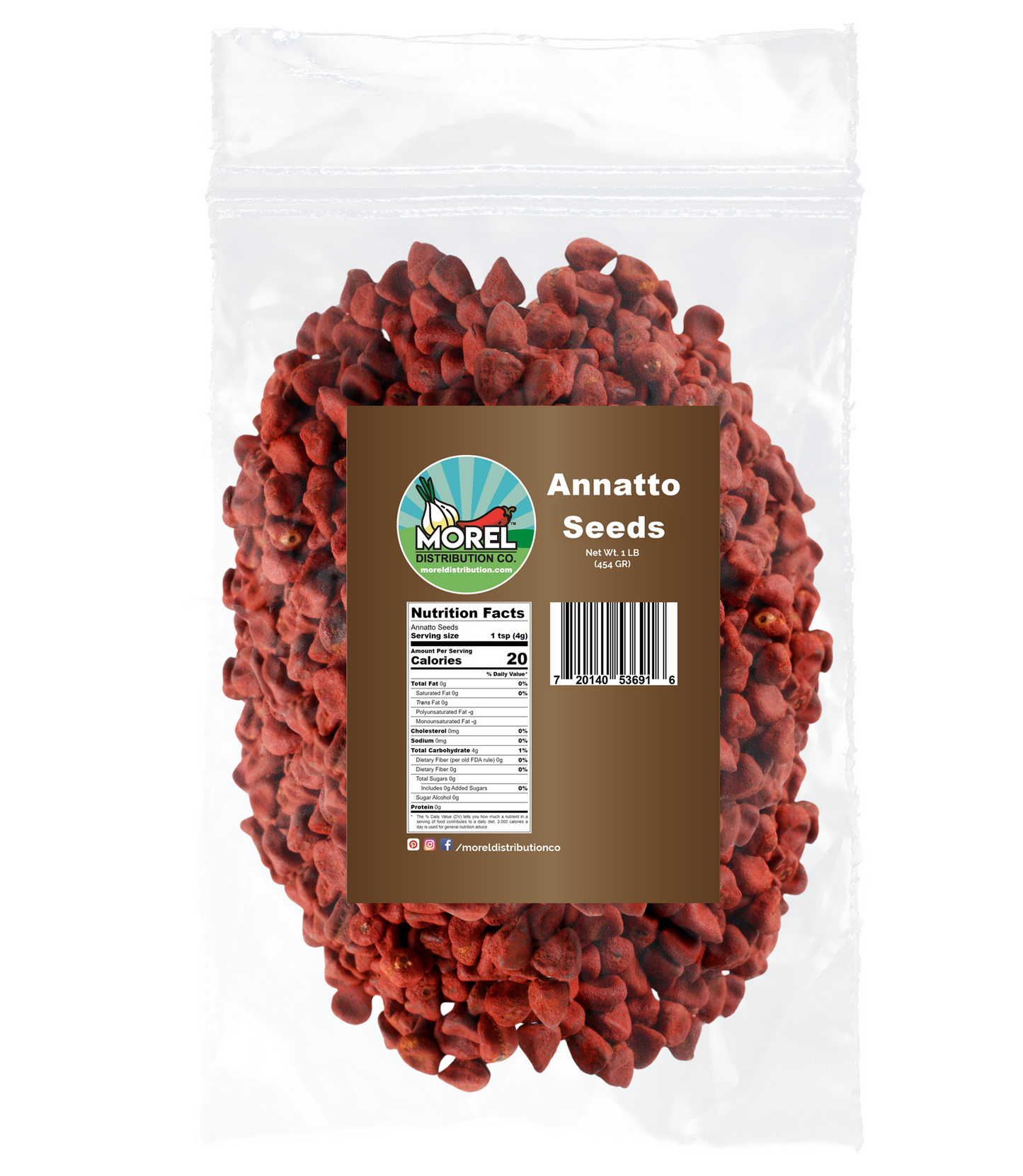 Whole Annatto Seeds, Semillas de Achiote, Bixa Orellana. 1 lb