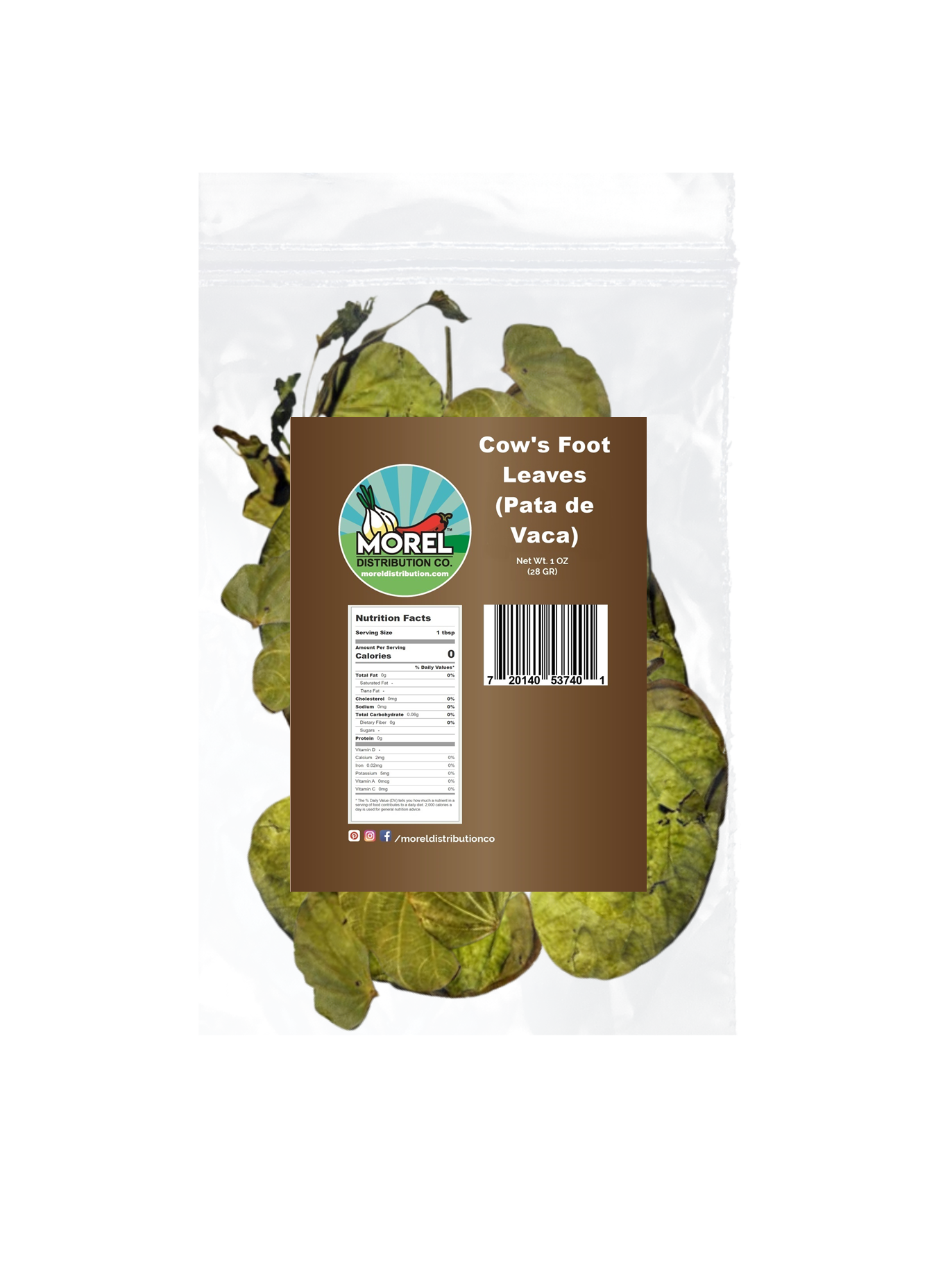 Te Herbal Pata De Vaca (Bauhinia forficata). Herbal Tea (Cow's Foot Leaves). 1 oz and 4 oz.