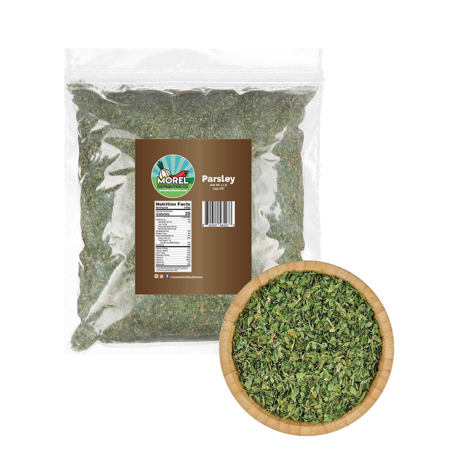 Natural Dried Parsley Flakes, Perejil Seco: 4 oz, and 1 lb.