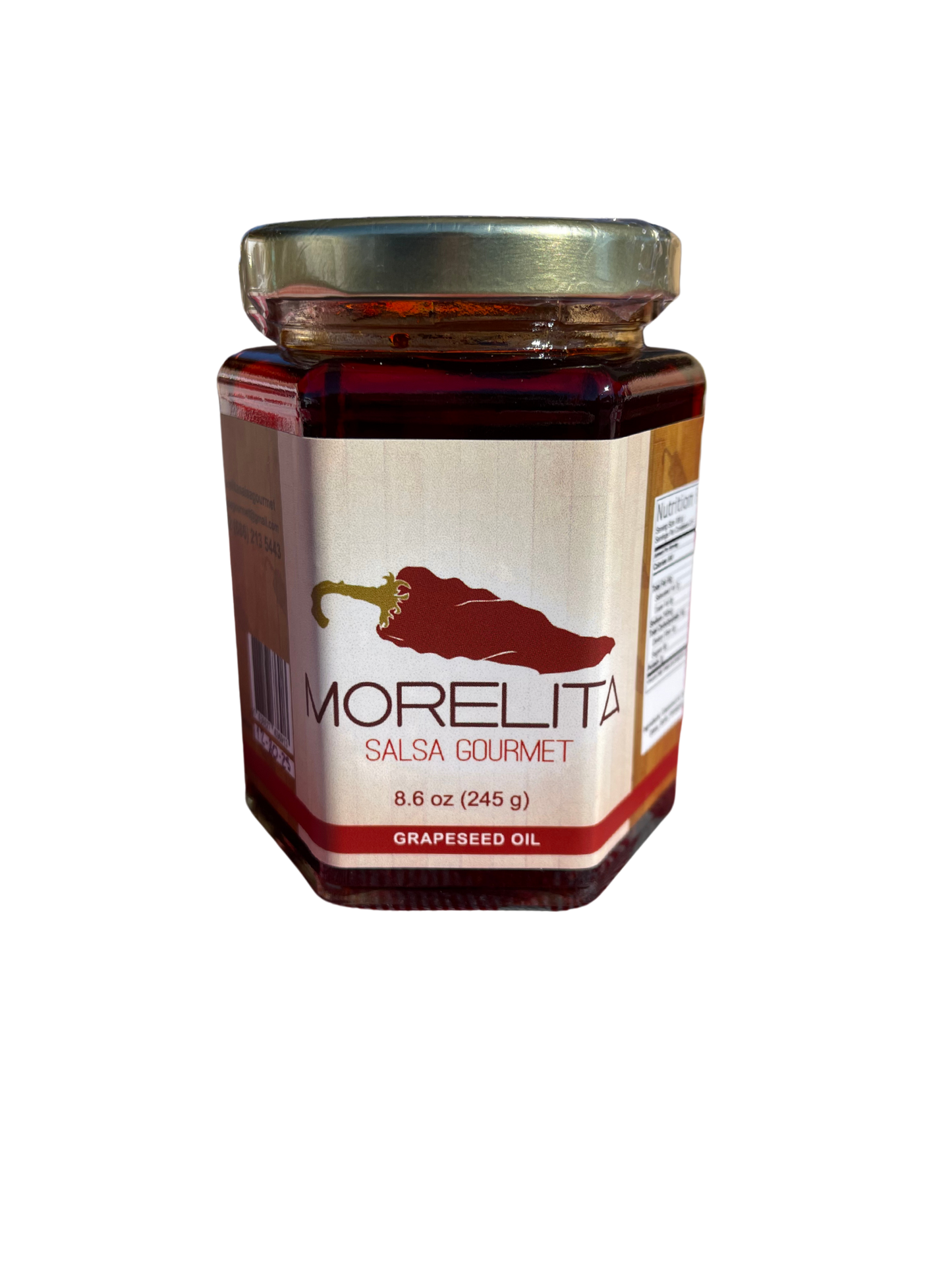 Morelita Salsa Gourmet, Grapeseed Oil Based Salsa with Morita Peppers (Salsa Macha) 8.6 oz
