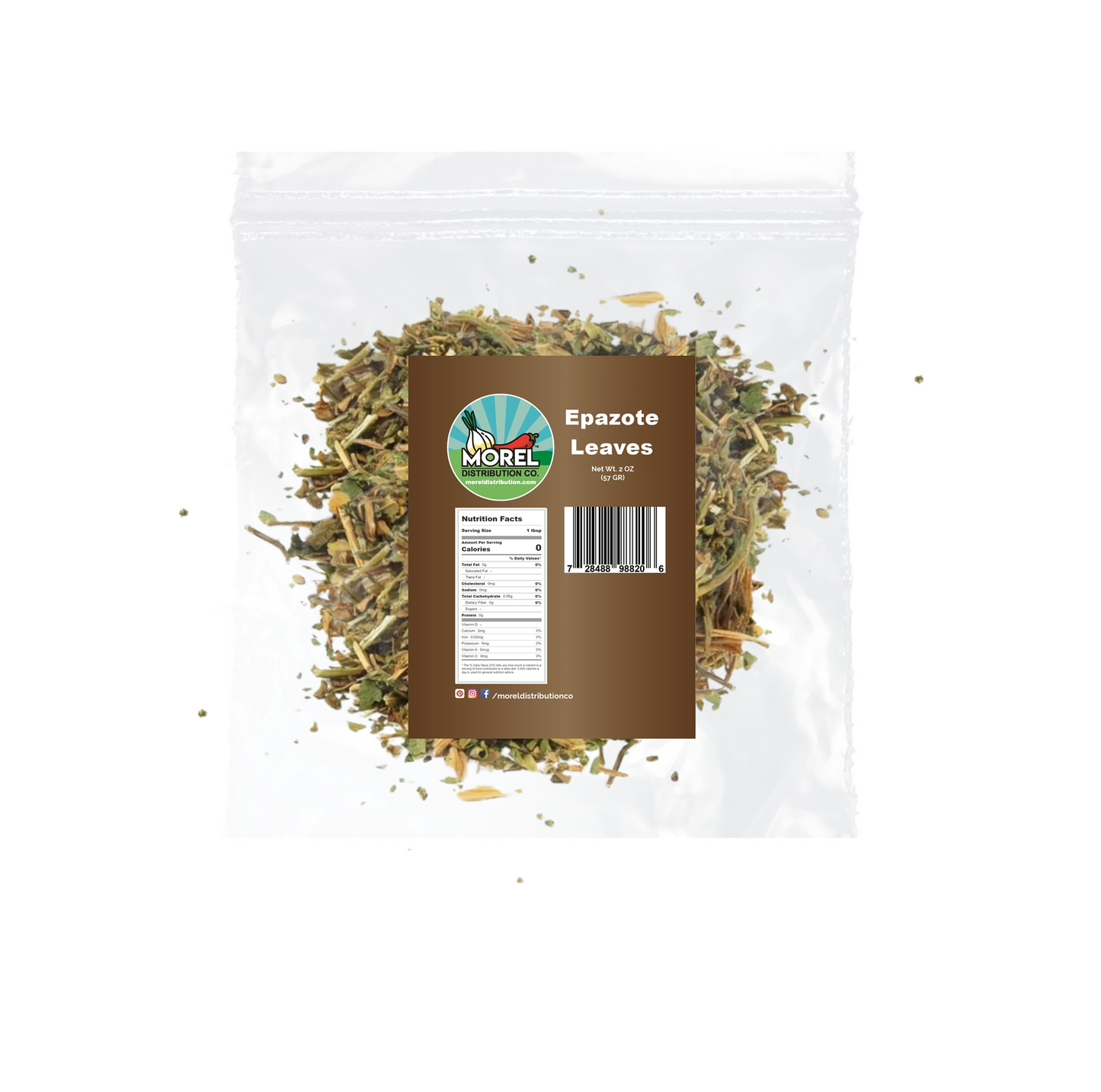 Dried Epazote Leaves and stems, Hojas de Epazote con ramas, Natural Mexican Herbs 2 oz