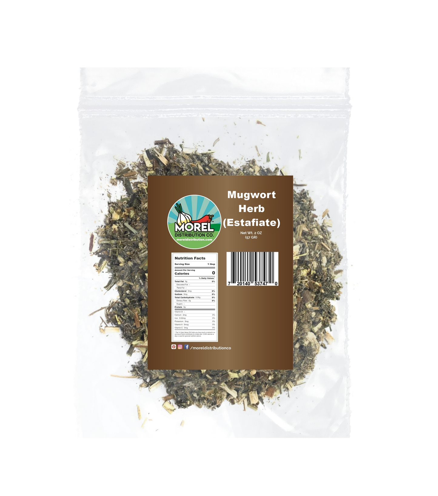 Dried Mugwort Herbal Tea, Estafiate Te, Artemisia Lose Leaves. 2 oz.