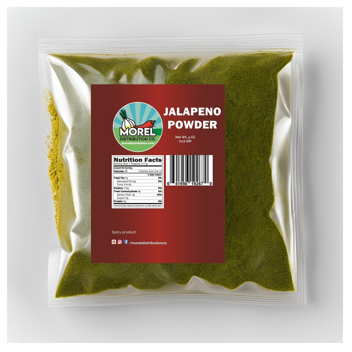 Jalapeno Seasoning Powder, Jalapeno Green Chili Ground, 4 oz, 1 lb, 2 lbs, 5 lbs, and 10 lbs.