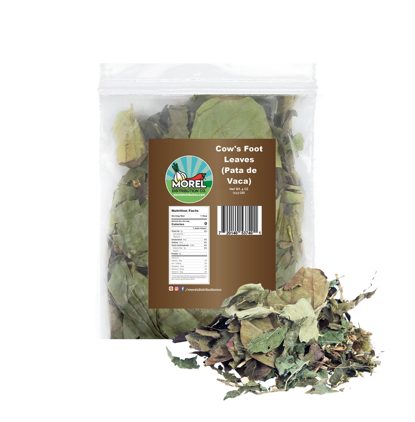 Te Herbal Pata De Vaca (Bauhinia forficata). Herbal Tea (Cow's Foot Leaves). 1 oz and 4 oz.