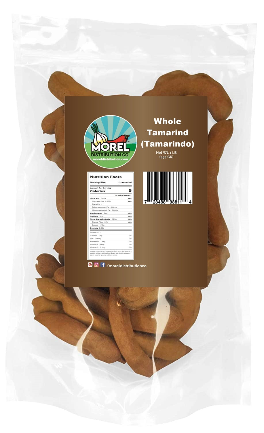 Whole Tamarind Pods, Tamarind All Natural, Tamarindo 1 Lb