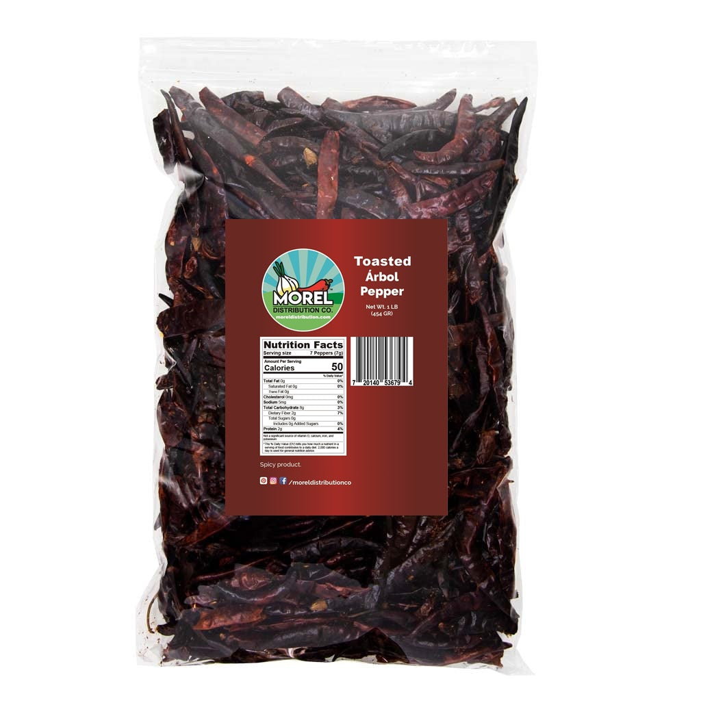 Toasted Arbol Pepper, Chile de Arbol Tostado. 1 lb