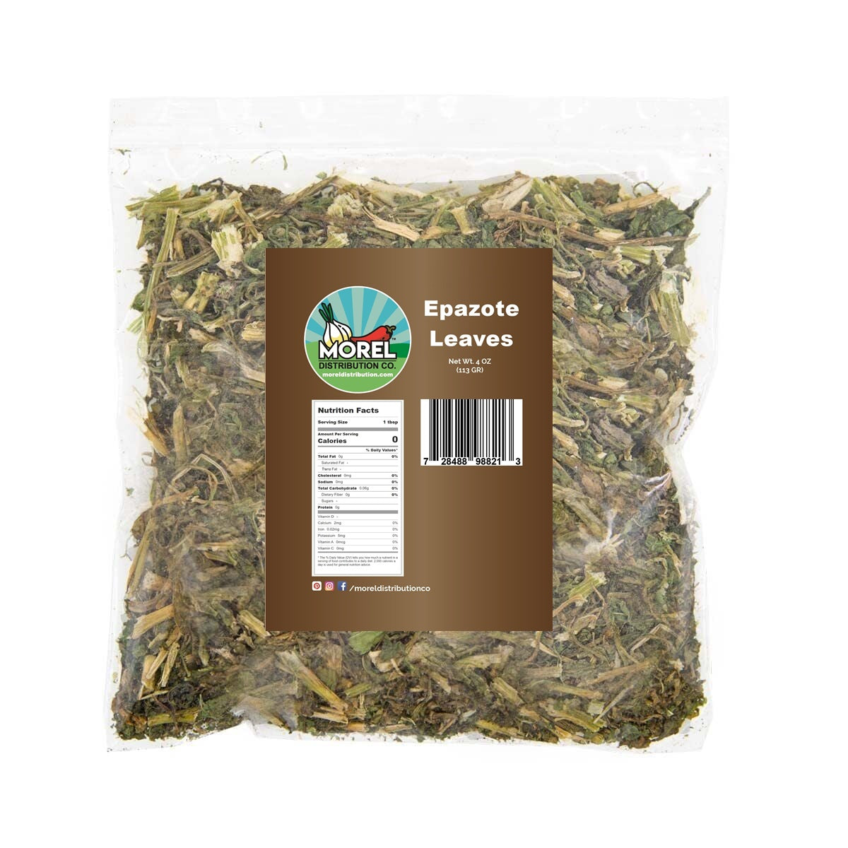 Dried Epazote Leaves and stems, Hojas de Epazote con ramas, Natural Mexican Herbs 4 oz