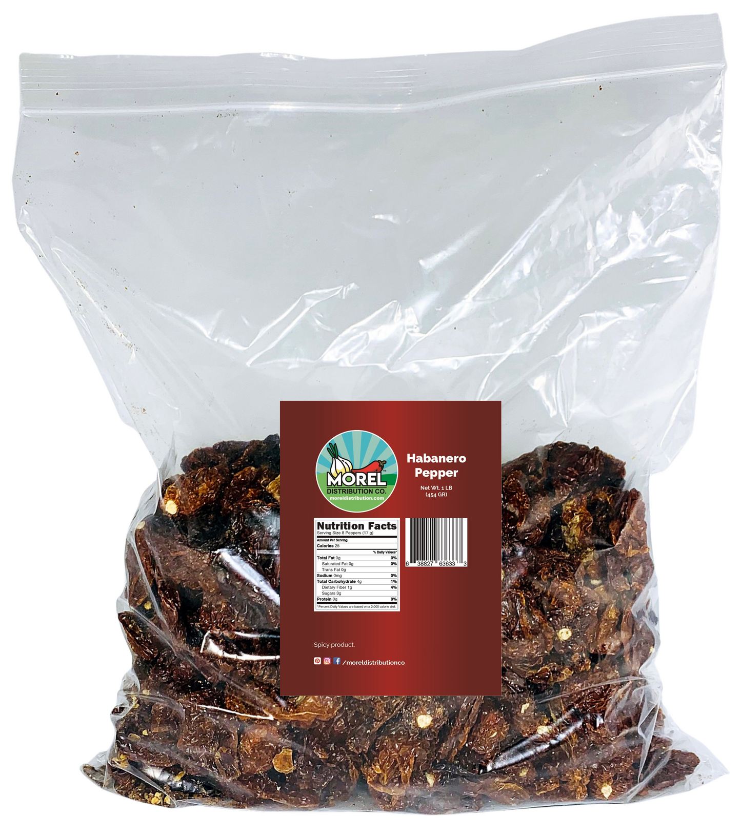 Dried Habanero Pepper (Chile Habanero) 1 lb