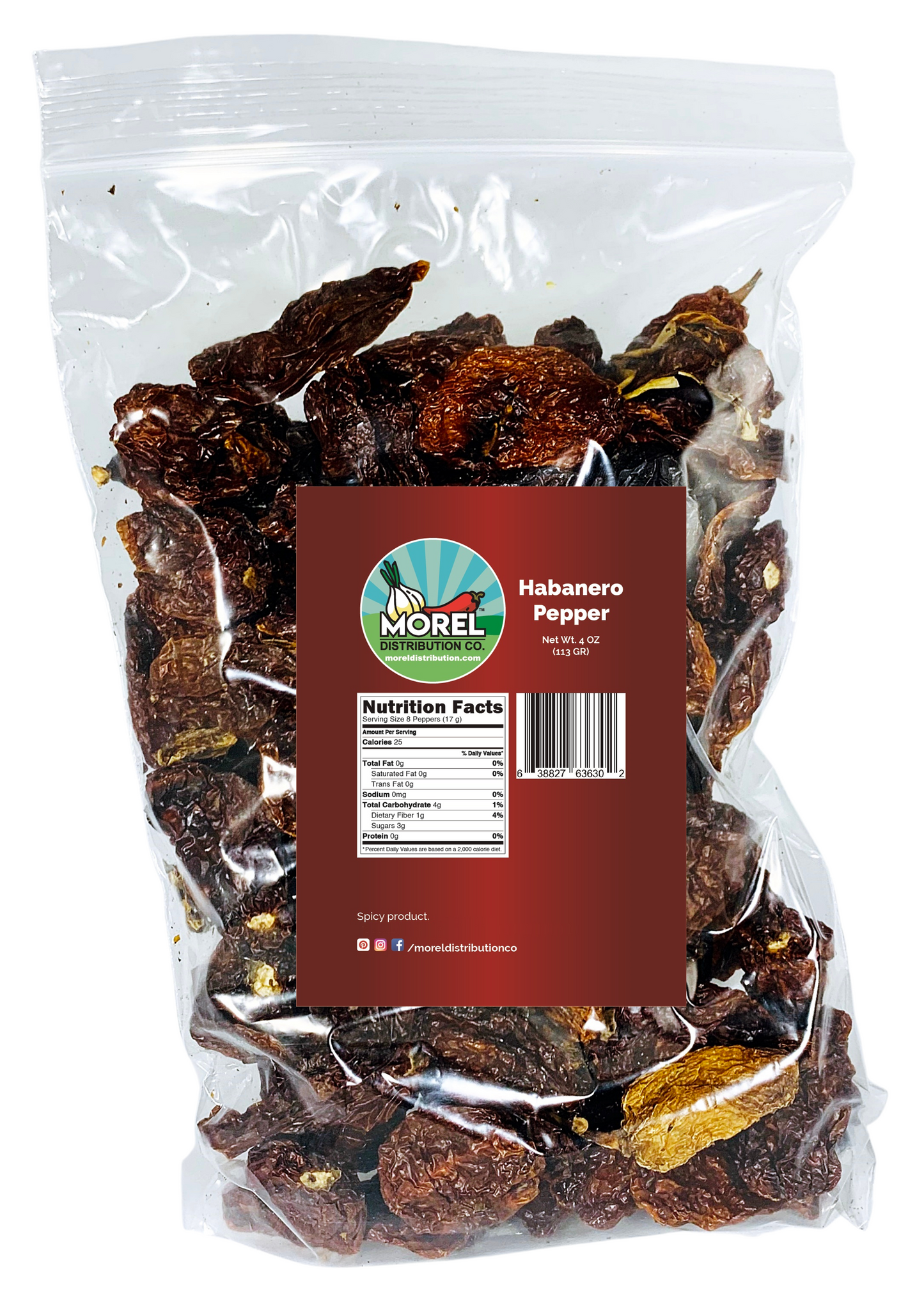 Dried Habanero Pepper (Chile Habanero) 4 oz