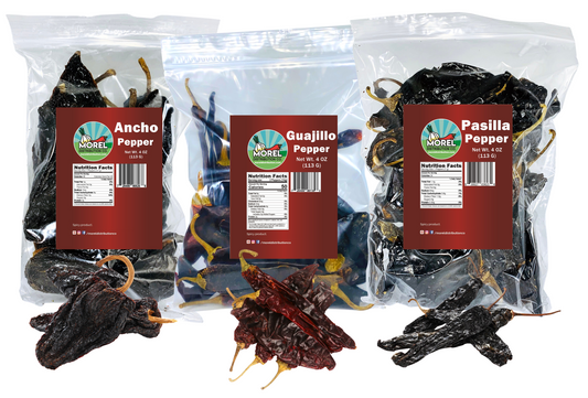 Dried Chile Peppers Variety Pack (12 oz Total) Ancho Chiles, Guajillo Chiles and Pasilla Chiles - The Holy Trinity of Chiles.