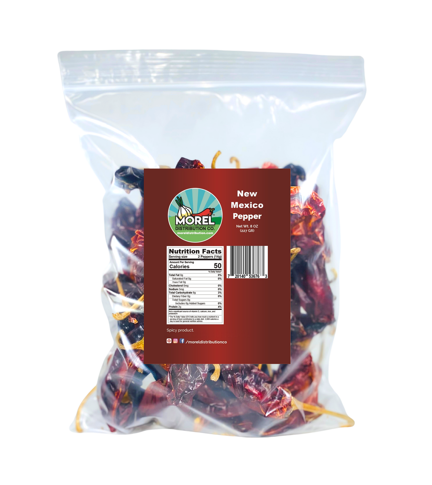 Dried Hatch New Mexico Chile Pepper, Red Chili Pods. 8 oz